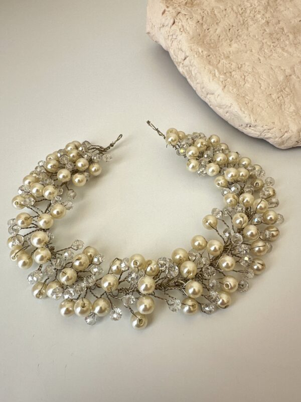 İnci Boncuk Detaylı Gelin Saç Aksesuarı