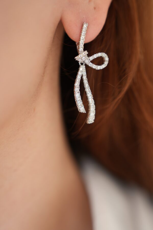 Zirkon Taş Detaylı Gümüş Renk Çelik Küpe