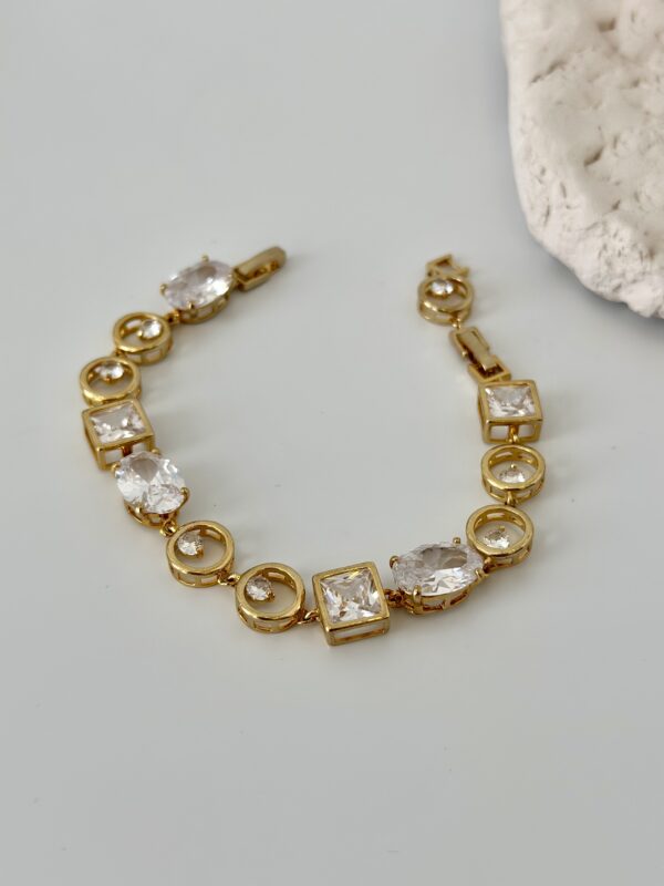 Zirkon Taş Detaylı Çelik Bileklik