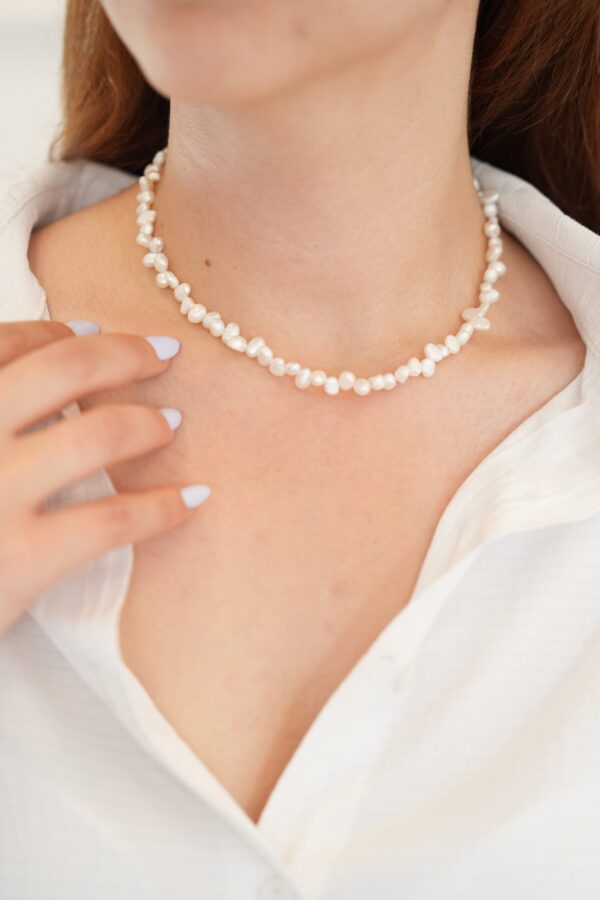 Tasma Barok İnci Kolye 925 Ayar Gümüş Üzeri Altın Kaplama