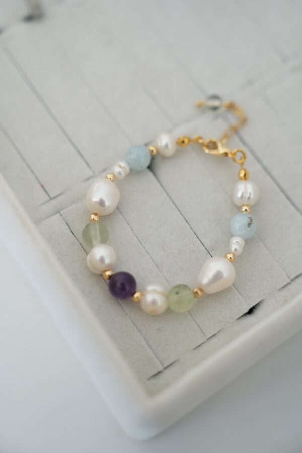 Doğaltaş ve İnci Tasarım Bileklik