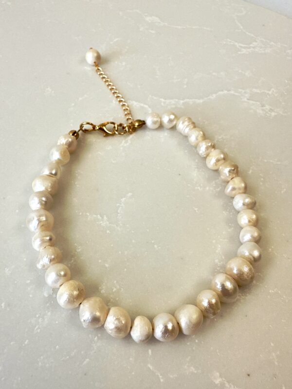 Pirinç Üzeri Altın Kaplama Materyal ile Tasarlanmış İnci Halhal