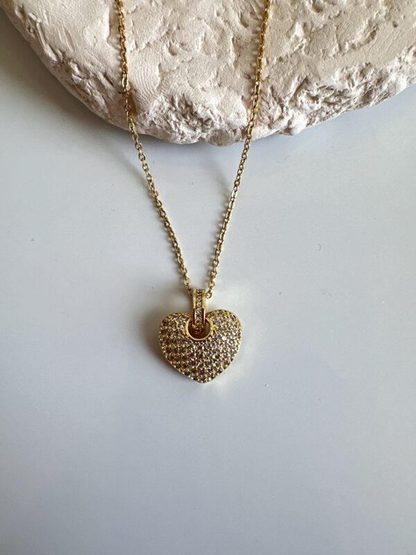 Zirkon Taş Detaylı Vip Kalp Kolye