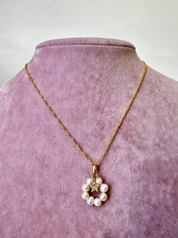 Vip Kalite Pirinç Üzeri Altın Kaplama Tatlı Su İncili Tasarım Kolye