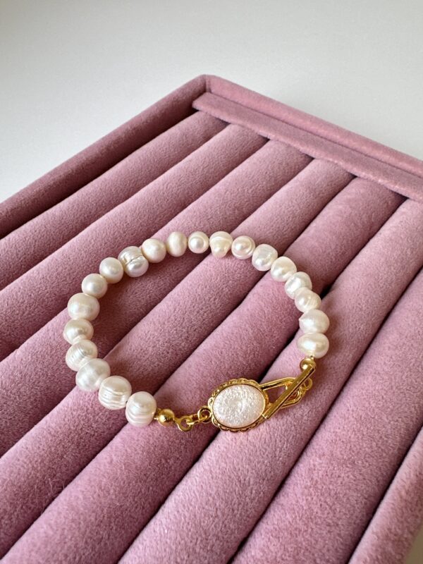 Sedefli Vintage Kapama Gerçek İnci Bileklik