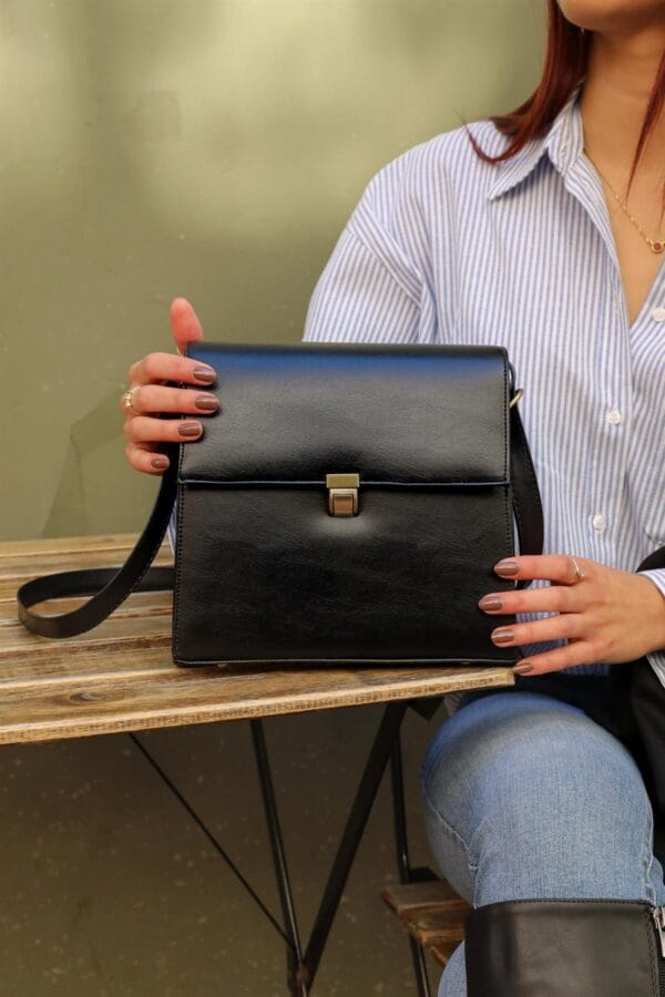 Tasarım Vintage Çanta - Siyah