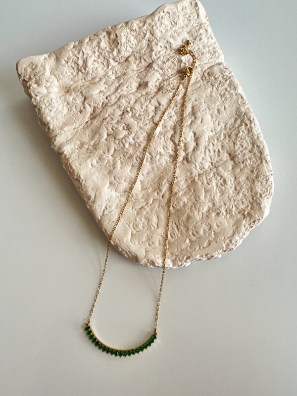 Yeşil Zirkon Taş Detaylı Vip Kolye