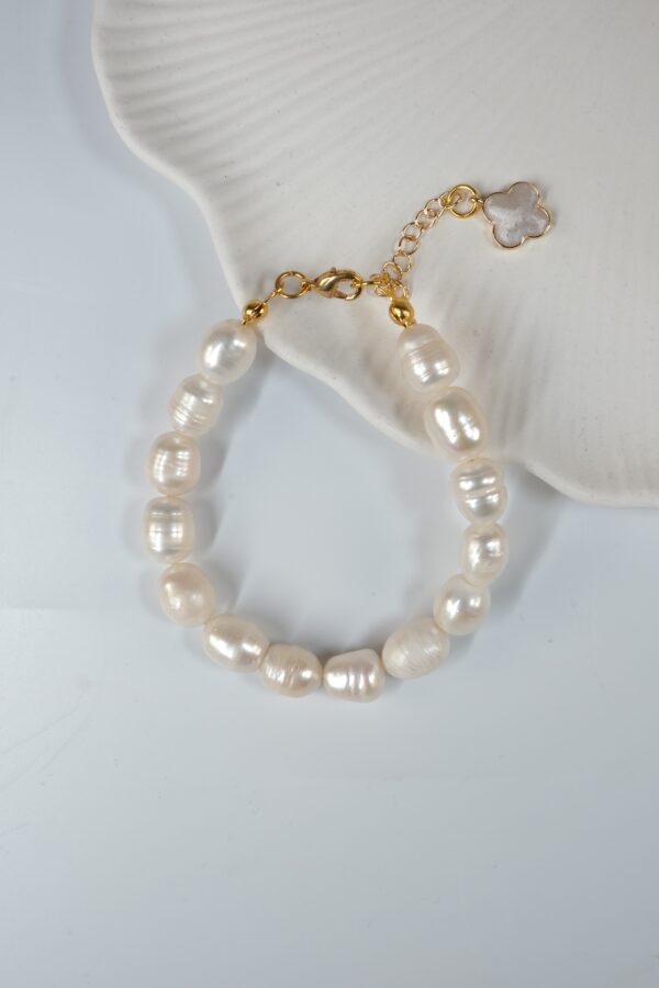 14K Altın Kaplama Tasarım İnci Bileklik