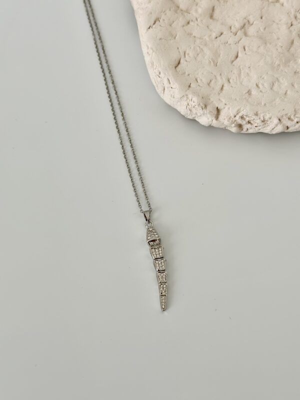 Yılan Model Zirkon Taş Detaylı Çelik Kolye