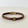 Kahverengi Tokalı Deri Bileklik