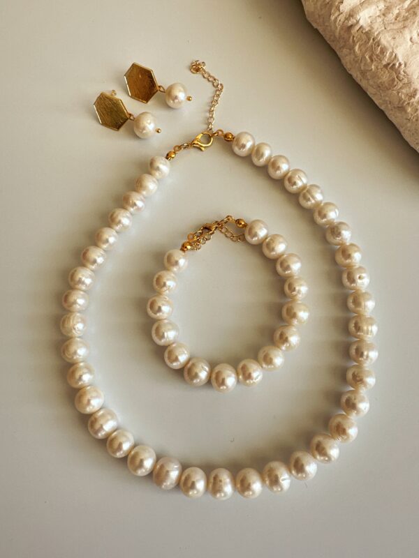 Freya İnci Kolye Bileklik ve Küpe Set