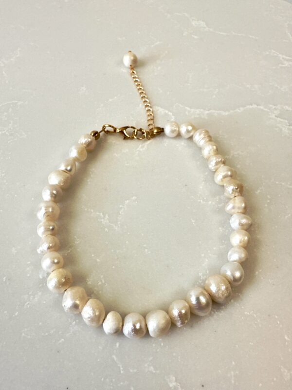 Pirinç Üzeri Altın Kaplama Materyal ile Tasarlanmış İnci Halhal