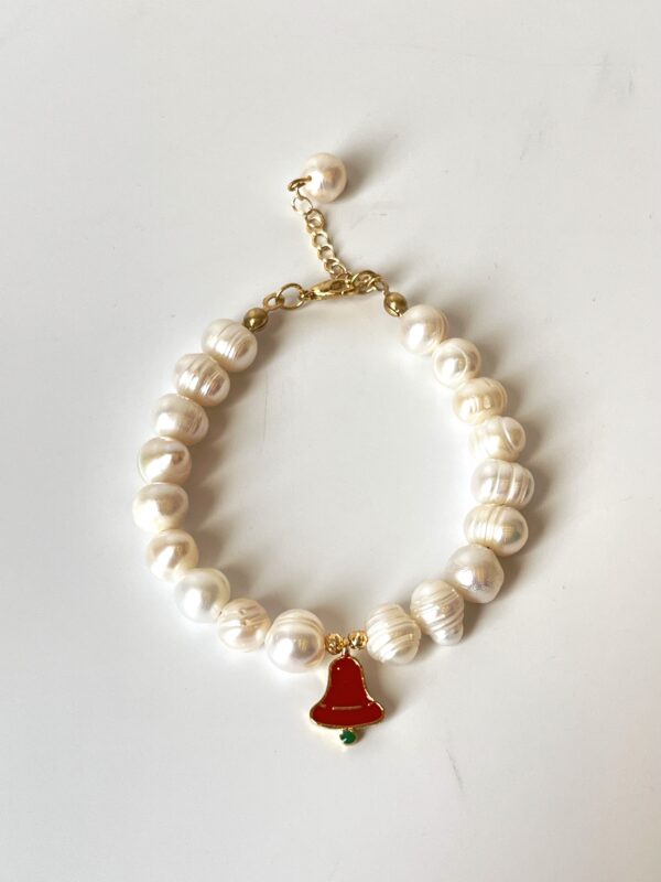 Yılbaşı Temalı Tasarım Gerçek İnci Bileklik