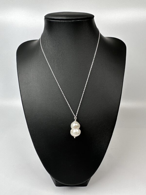 Gerçek İnci Detaylı Gümüş Kolye