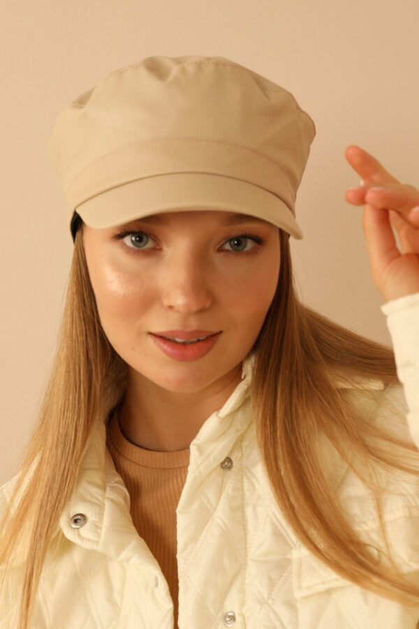 Deri Kasket Kadın Şapka