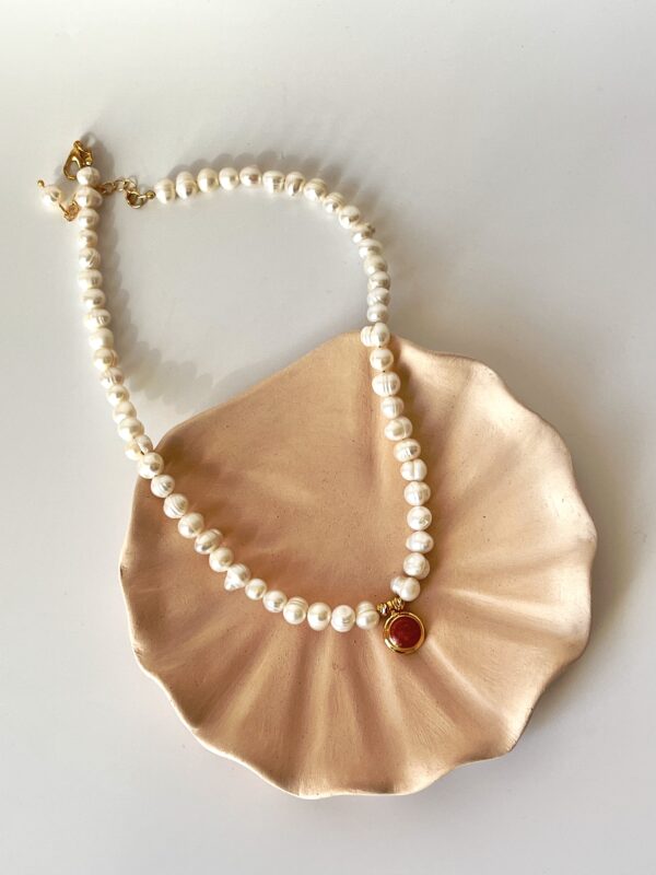 Kırmızı Sedefli Modra Gerçek İnci Kolye