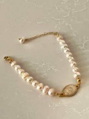 Sedefli Gerçek İnci Tasarım Bileklik