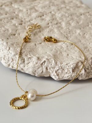 Altın Kaplama Tasarım Gerçek İnci Bileklik