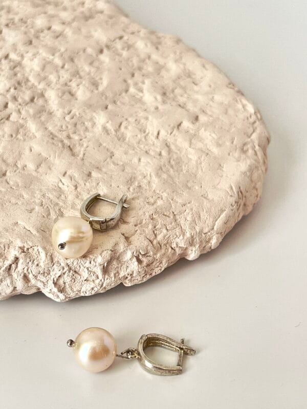 Gerçek Gümüş İnci Küpe