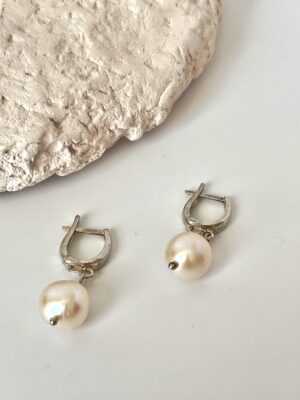 Gerçek Gümüş İnci Küpe