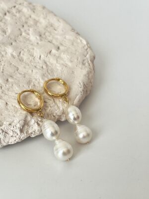 Gerçek Damla İncili Halka Küpe