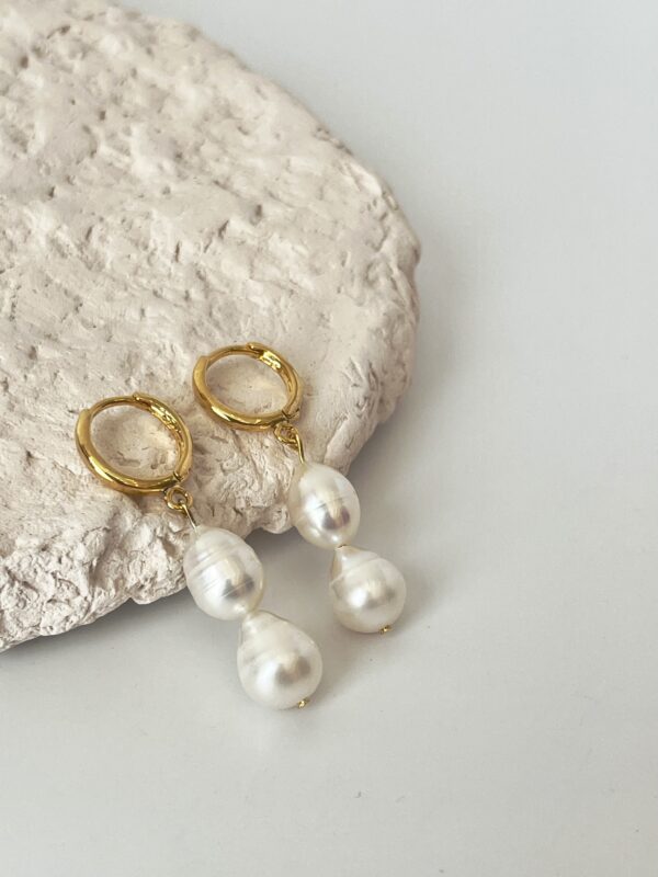 Gerçek Damla İncili Halka Küpe