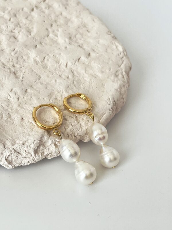 Gerçek Damla İncili Halka Küpe