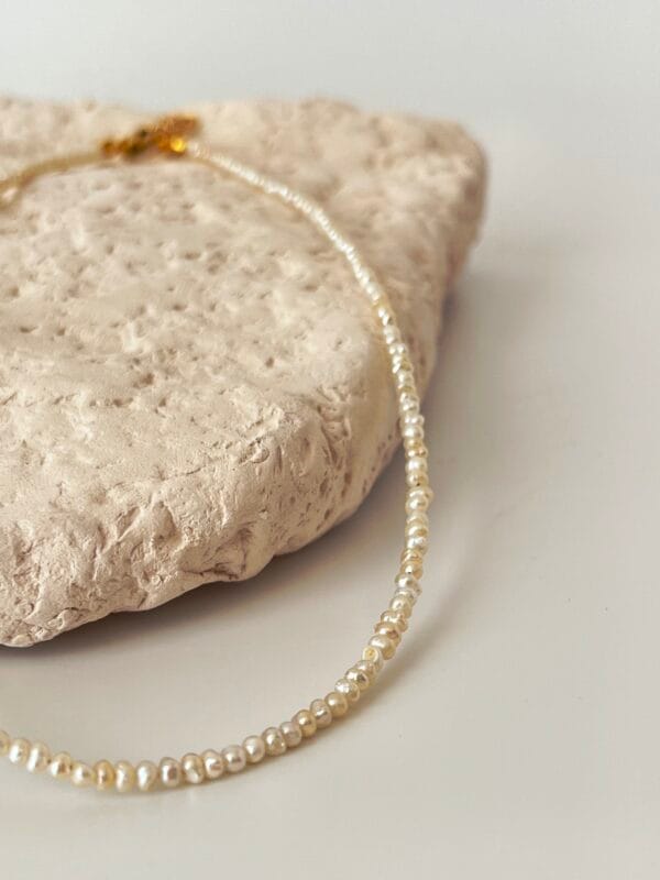 Gerçek Kum inci Kolye (925 Ayar Gümüş Üzeri Altın Kaplama)