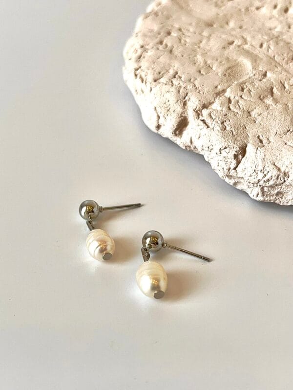 Gümüş İnci Tasarım Küpe