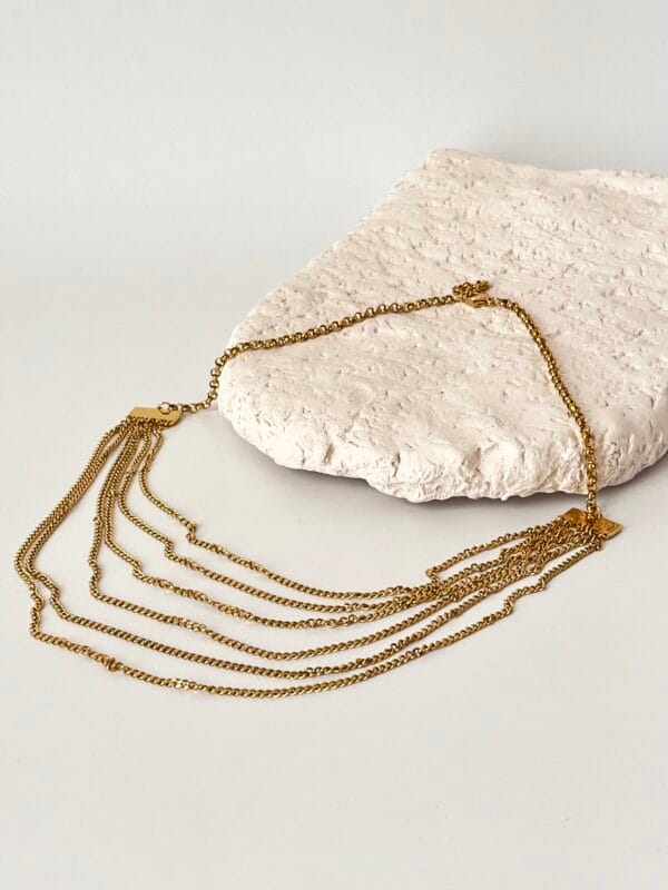 Helios Çelik Üzeri Altın Kaplama Kolye