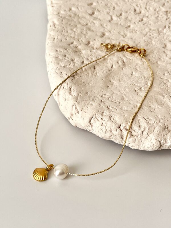 Minimal Tasarım Gerçek İnci Detaylı Halhal