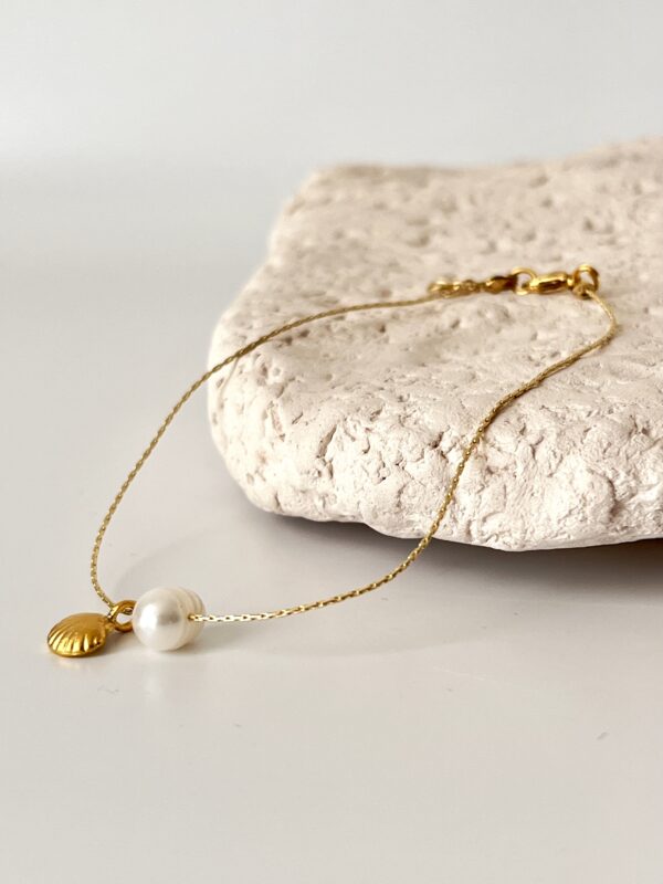 Minimal Tasarım Gerçek İnci Detaylı Halhal