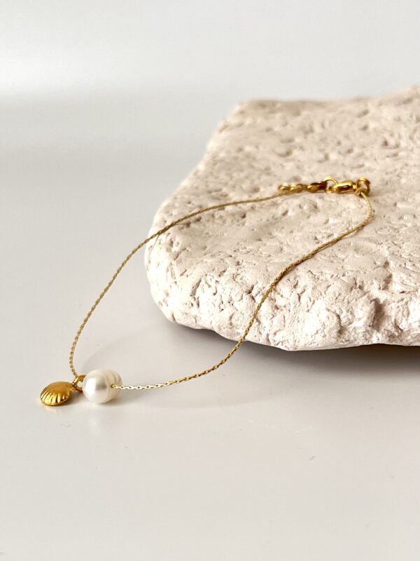 Minimal Tasarım Gerçek İnci Detaylı Halhal