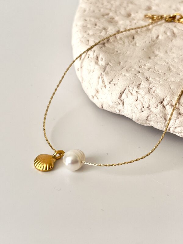 Minimal Tasarım Gerçek İnci Detaylı Halhal