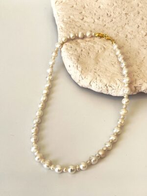 IMG-5980.jpg 925 Ayar Gümüş Üzeri 18K Altın Kaplama Gerçek İnci Kolye