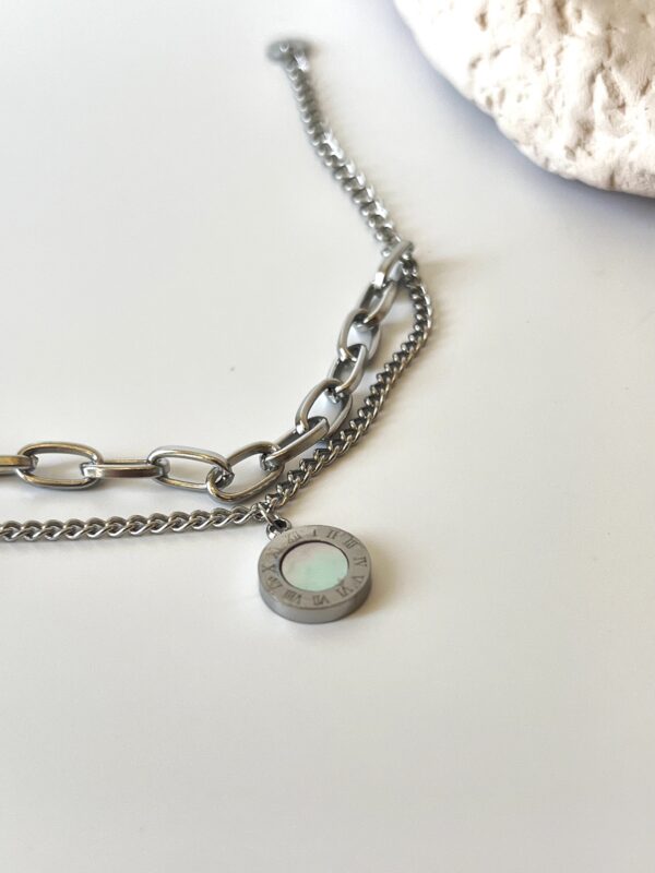 Zirkon Taşlı Çelik Bileklik