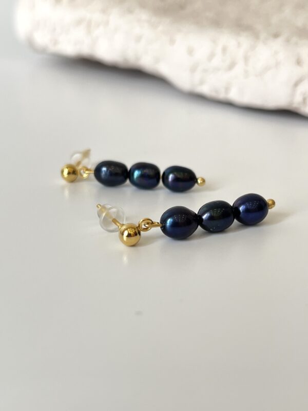 Gerçek Siyah İnci Küpe