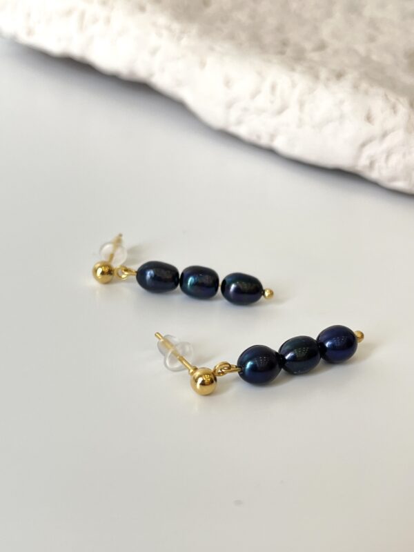 Gerçek Siyah İnci Küpe