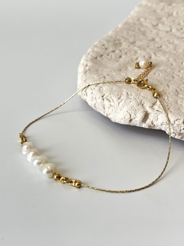 14K Altın Kaplama Gerçek İnci Halhal