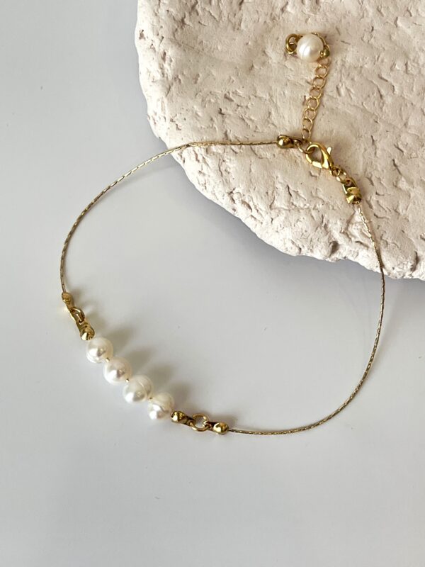 14K Altın Kaplama Gerçek İnci Halhal