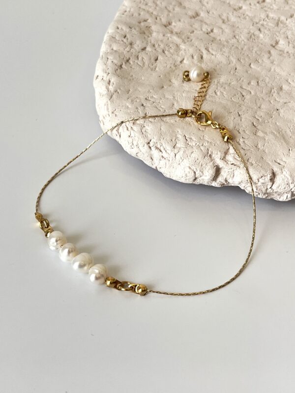 14K Altın Kaplama Gerçek İnci Halhal