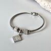 Zirkon Taşlı Çelik Pandora Bileklik