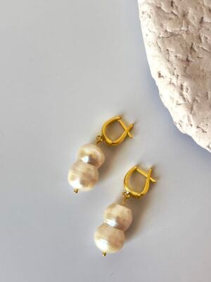 Barok Gerçek İnci Küpe (925 Ayar Gümüş)