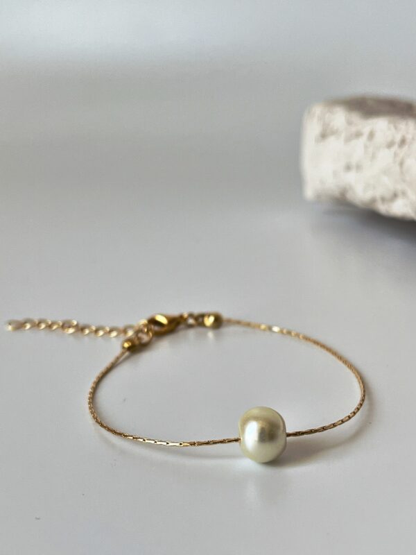 Cam İnci Detaylı Altın Kaplama Bileklik