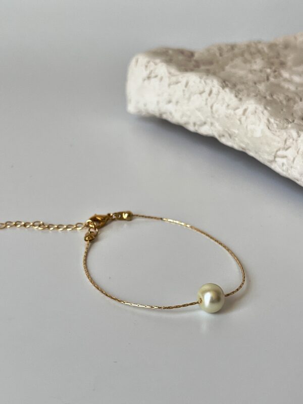 Cam İnci Detaylı Altın Kaplama Bileklik