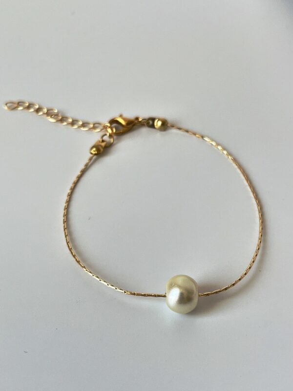 Cam İnci Detaylı Altın Kaplama Bileklik