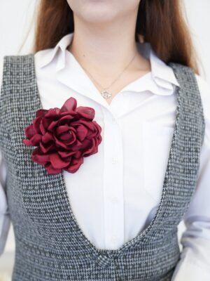 Kırmızı Gül Model İğneli Broş
