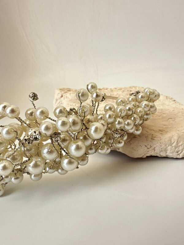 İnci Boncuk Detaylı Gelin Saç Aksesuarı