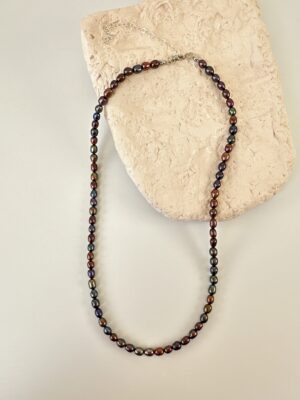 Erkek Siyah Tatlı Su İncisi Kolye