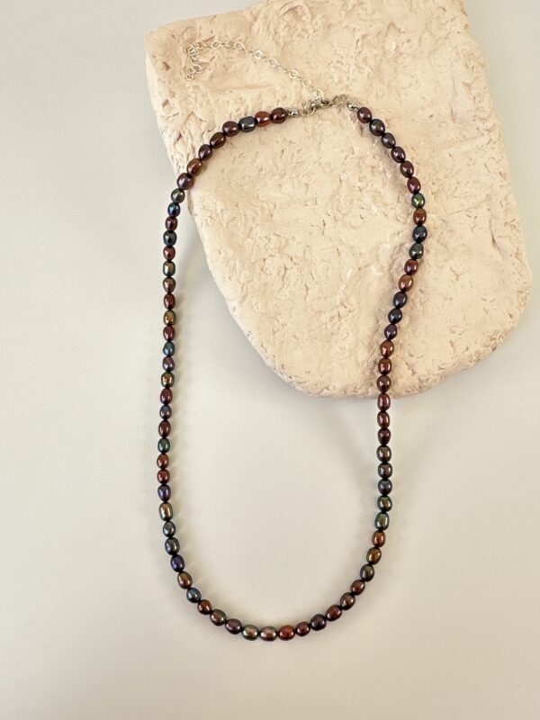 Erkek Siyah Tatlı Su İncisi Kolye